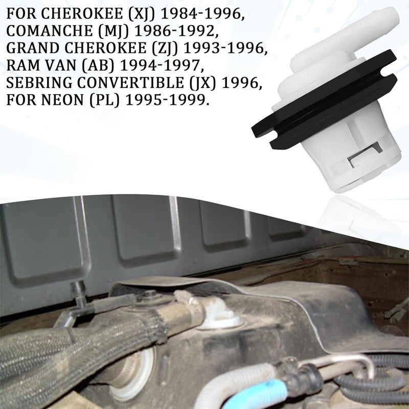 SamWinGear 2PCS Fuel Tank Vent Valve Gas Tank Vent Valve with Grommet Seal Kit, Gas Can Tank Vapor Rollover Air Valves for Jeep Wrangler Dodge Ford 1980-1996 F150 F250, 1980-1997 F350, 5360058 5360059 - Image 5